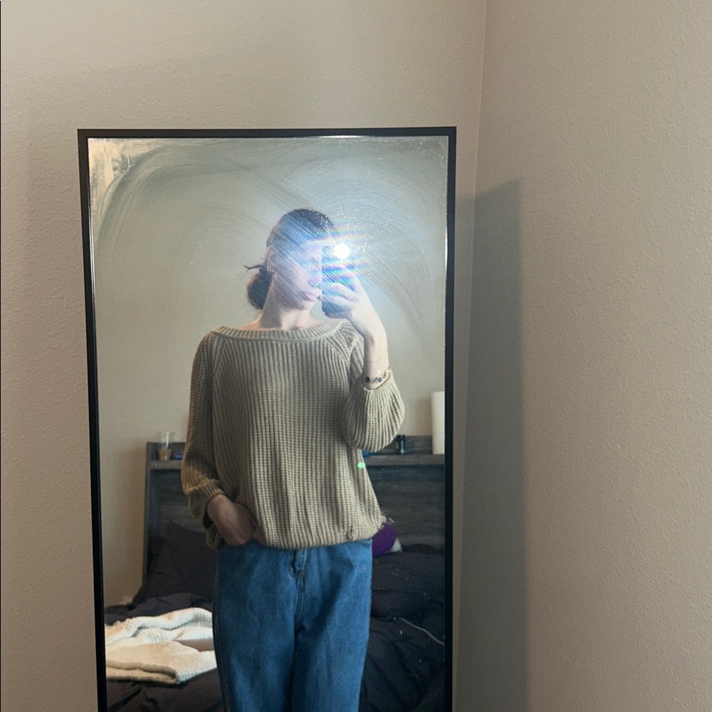 Michele Olive Green Crew Neck Sweater